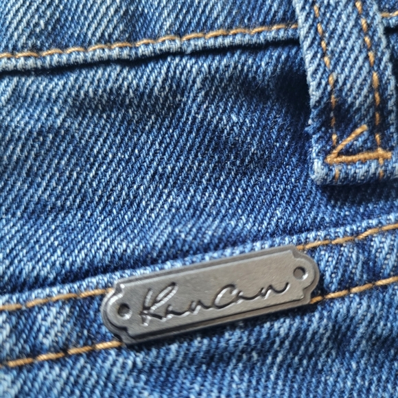 Kan can Distressed Denim Skirt with Frayed Hem Size S Blue Mini - Picture 4 of 6